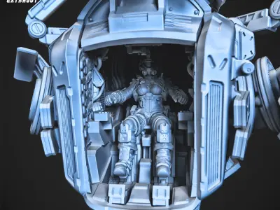 A Girl and Her Robot 75mm 3D print model