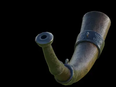 The War Horn Low-poly 3D model