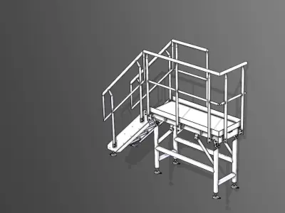 Small Stainless Steel platform 3D model