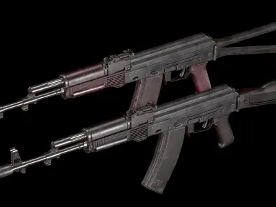 AK74M Low-poly 3D model
