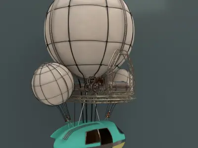 Steampunk Airship 3D model buy