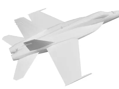 military aircraft concept Low-poly 3D model