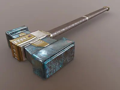 Hammer - Mithril Low-poly 3D model