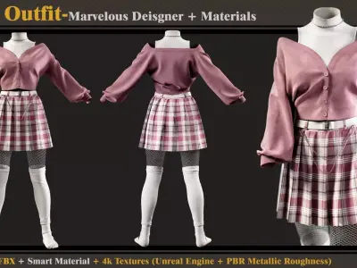 Girl s Outfit 43 Free 3D model