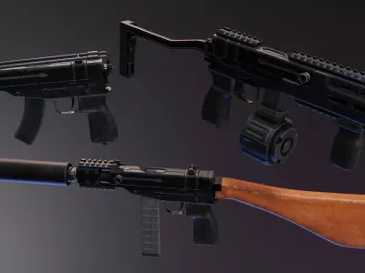 Scorpion vz 68 Low-poly 3D model