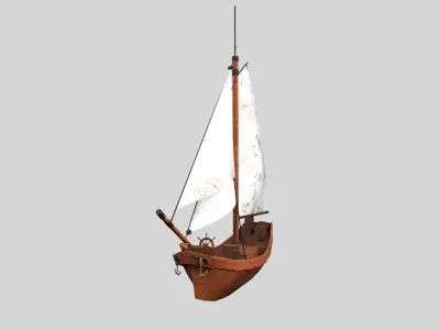 historic boat Low-poly 3D model