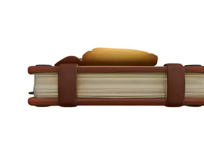 Vintage Leather Journal with Strap Low-poly 3D model