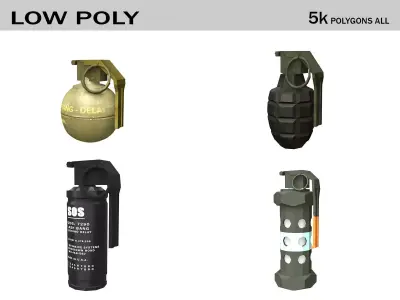 Grenade Pack Low-poly 3D model