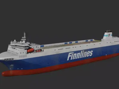 Finn RO-RO ferry Low-poly 3D model