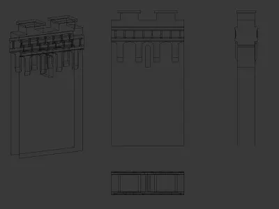 Medieval Wall Low-poly 3D model purchase