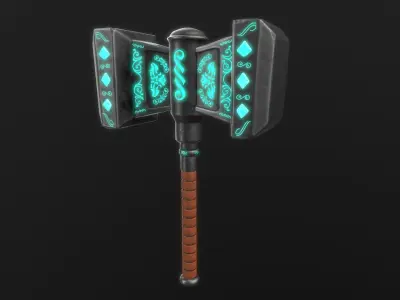 Fantasy Hammer Low-poly 3D model buy