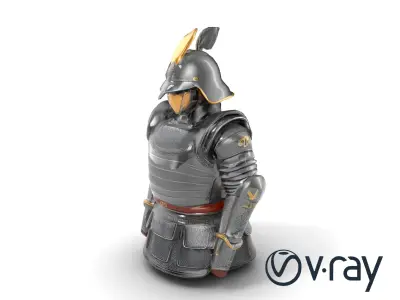 Samurai Knight Armor model pack Low-poly 3D model