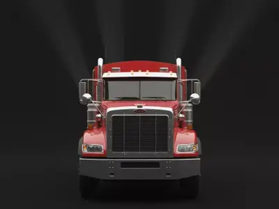 Red Garbage Truck 3D model