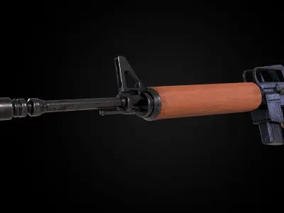 rifle two ar - rifles Low-poly 3D model