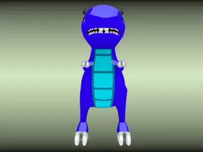 Blue Dino Anim Low-poly 3D model