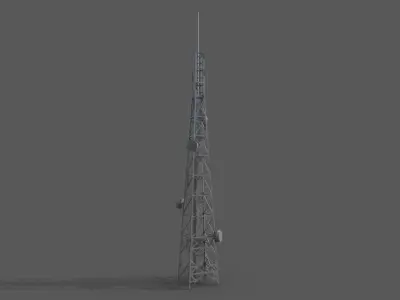 Radio Tower Free low-poly 3D model