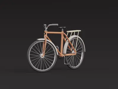 Stylized Cartoon rigged City Bicycle 3D model