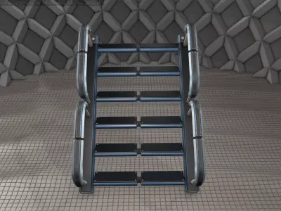 Sci-Fi Stairs - 26 - Blue Version Low-poly 3D model