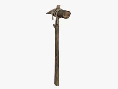 Wooden Pickaxe Low-poly 3D model