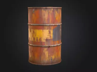 Rusty Barrel Low-poly 3D model