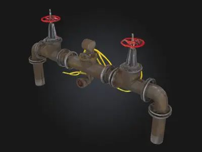 Steampunk Valve Assembly Ornate Mechanical 3D model