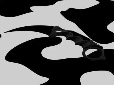 Karambit Knife Low-poly 3D model 5