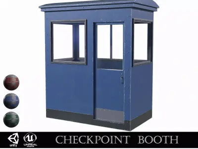 Checkpoint Security Booth Low-poly 3D model