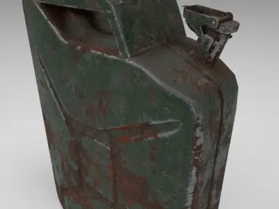 3D Jerry can rusty gas Low-poly 3D model