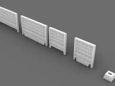Type 5 soviet industrial concrete fence PO-2 3D print model 3D print model