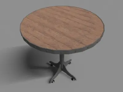 Industrial Round Bar Table 3D model