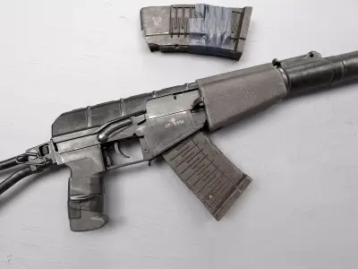 AS VAL Russian rifle Low-poly 3D model Low-poly 3D model