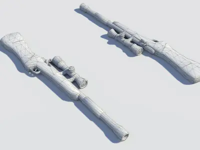 Handpainted Fantasy Gun Low-poly 3D model
