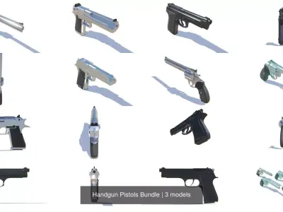 Handgun Pistols Bundle 3D Model Pack
