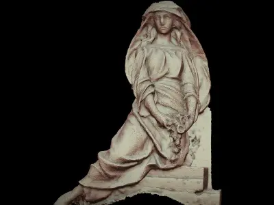 monument art woman sculpture front part photogrammetry Low-poly 3D model