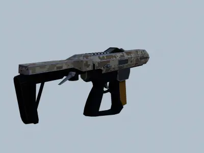 Futuristic semimachinegun Low-poly 3D model