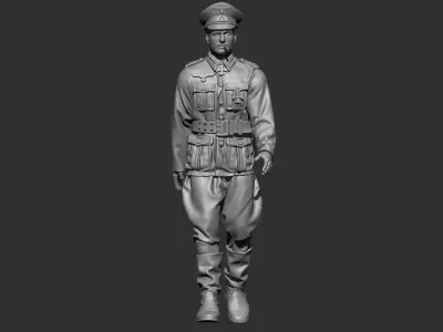 German Officer 3 ww2 3D print model