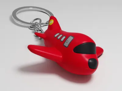 Airplane keychain Low-poly 3D model