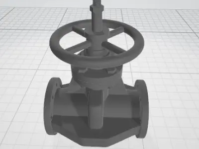 Modeler 3D gate valve 3D model