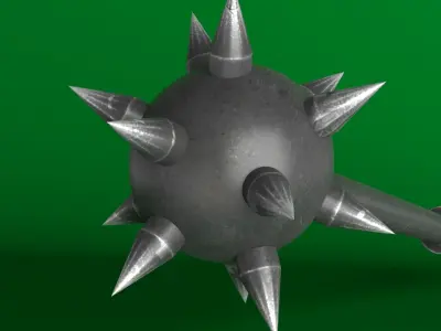 Medieval spiked war mace Low-poly 3D model