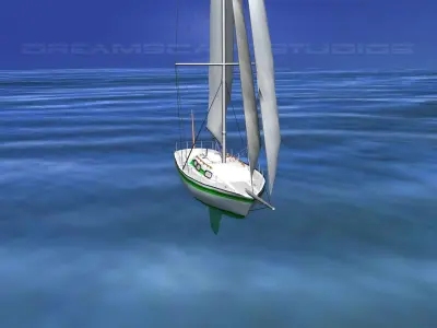 30 Foot Sailboat V05 3D model