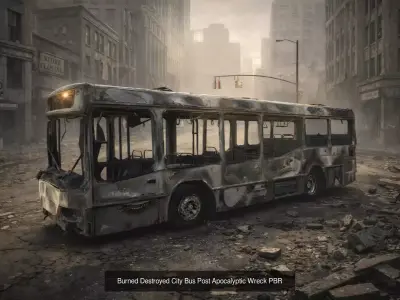 Post Apocalyptic Wrecked Vehicles Pack Low Poly Game Ready PBR