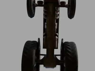 Old Tractor Low-poly 3D model
