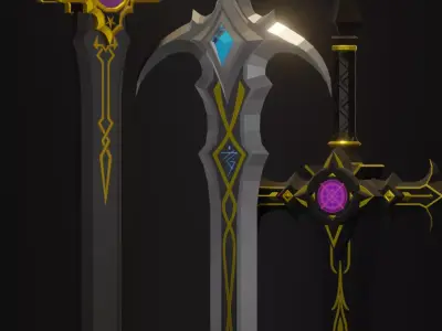 3in1 Arcane Blade Pack Simple Series I Low-poly 3D model