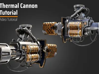 Imperial Knight Thermal Cannon Low-poly 3D model