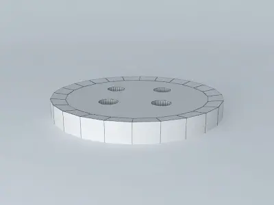 Button plate with holes Free 3D model