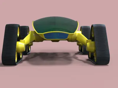 Rover robot with wheels 3D model