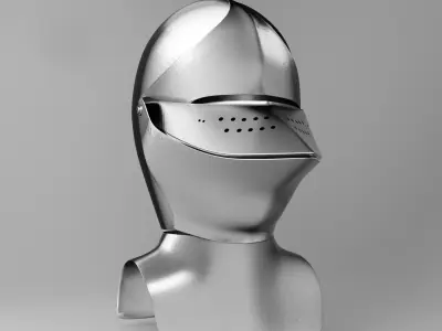 Knight Helmet Low-Poly Low-poly 3D model