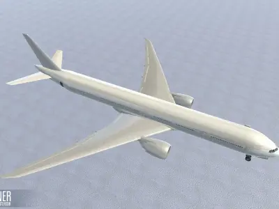 Airliner - aircraft with interior Low-poly 3D model