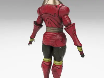  dark hero red enforcer Low-poly 3D model