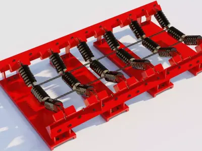 Conveyor Products Hi-Impact idler system 3D Model 3D model